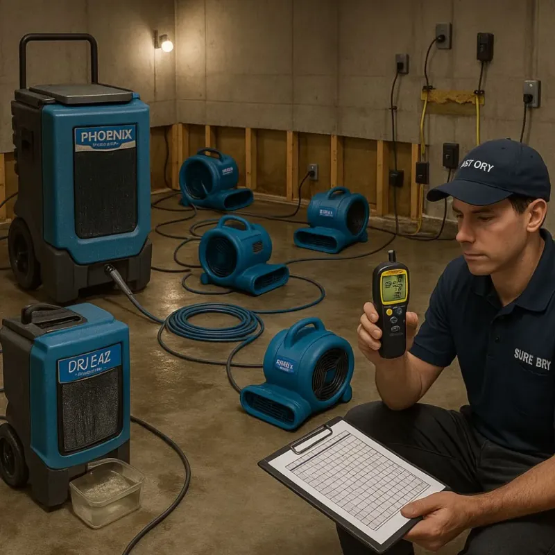 Structural Drying and Dehumidification process in Yamhill, OR